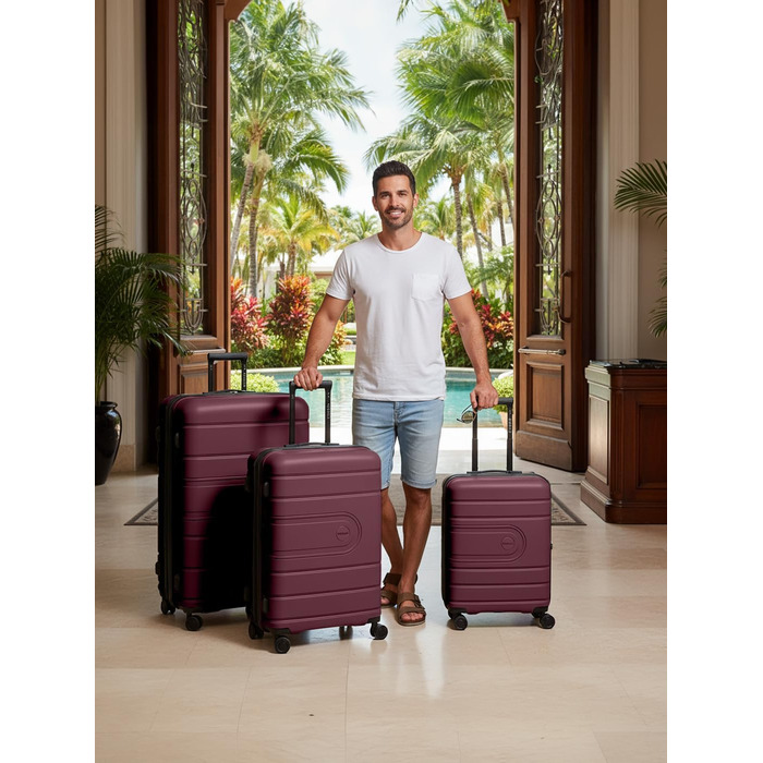 Набір валіз REDOLZ Essentials 11 Trolley Set 3-teilig темно-синій 56 см (Burgundy, розширюваний)