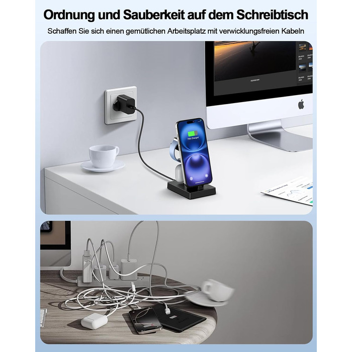 Швидкісна зарядна станція ADADPU 30W USB-C для кількох пристроїв, чорна