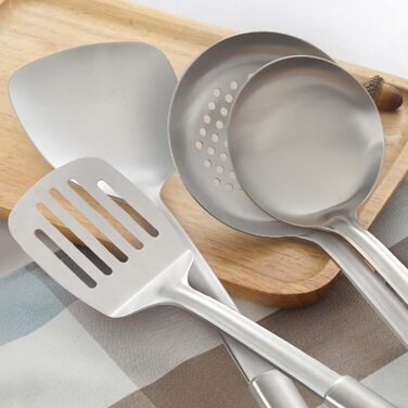 Набір кухонного приладдя Pleafind 4 шт. з нержавіючої сталі (304) - ложка, шумовка, лопатка, ложка для супу