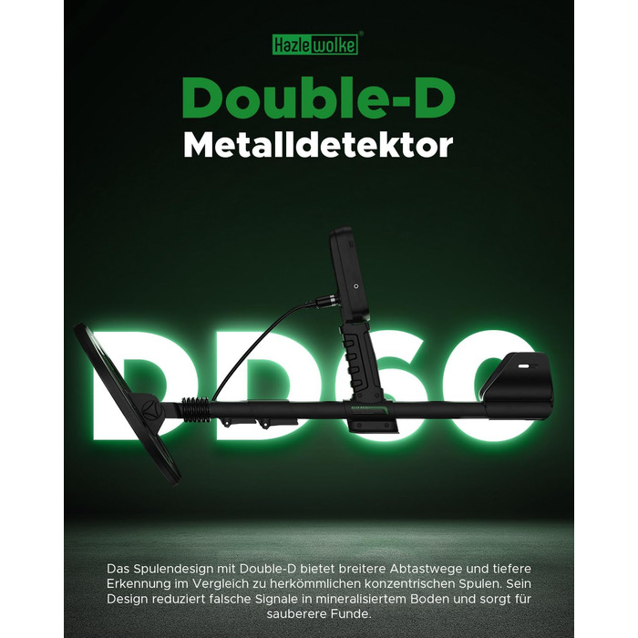 Металошукач Profi з водонепроникною котушкою 11'' DD, глибина виявлення 12''/30 см, висока чутливість до золота, 5 професійних режимів, Pinpoint для срібла