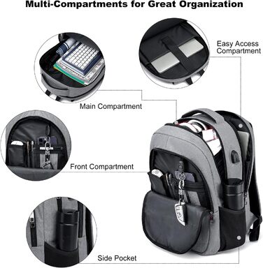 Рюкзак BIKROD для чоловіків та жінок, шкільний рюкзак для хлопчиків та дівчаток-підлітків, водонепроникний, з відділенням для ноутбука 15.6