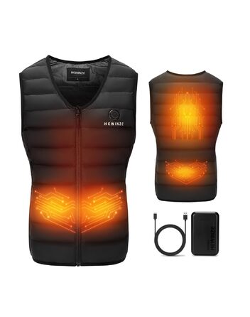 HEWINZE Грілка жилет чоловіча з акумулятором 7.4V - теплий жилет для полювання та активного відпочинку