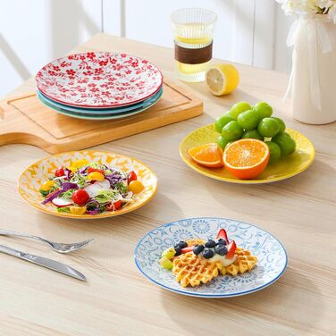 Набір посуду Vancasso Selene для 6 осіб, 24 елементи, пастелеве порцелянове покриття. Включає: 6 тарілок, 6 тарілок для десерту, 6 супових тарілок, 6 мисок. Підходить для мікрохвильової печі.