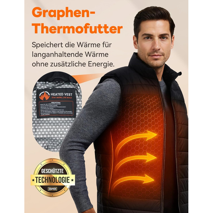 Електрична гріюча жилетка для чоловіків та жінок, 16000mAh, 3 режими нагріву, для катання на лижах та активного відпочинку, пральна, L-XL