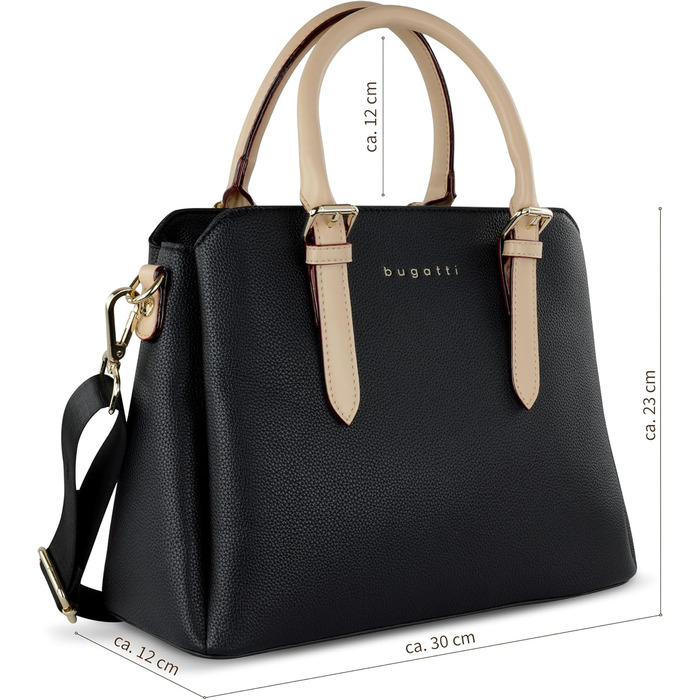 Сумка жіноча Bugatti Ella боулінг середнього розміру зі штучної шкіри, чорна