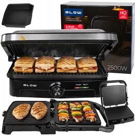 Електричний гриль-тостер, розкладний сендвіч-гриль для м'яса та канапе, 180°, 2500 Вт