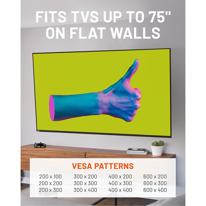 Кріплення ECHOGEAR для великих телевізорів: кутова та плоска установка до 190.5 см