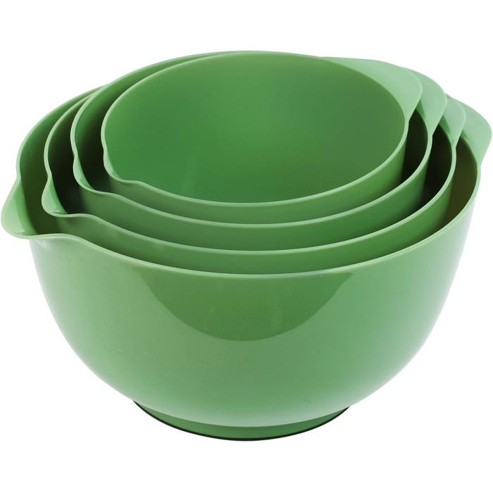 Набір мисок для змішування BoxedHome (4 шт.) - зелений, з нержавіючої сталі, з антиковзним покриттям, для салатів та сервірування