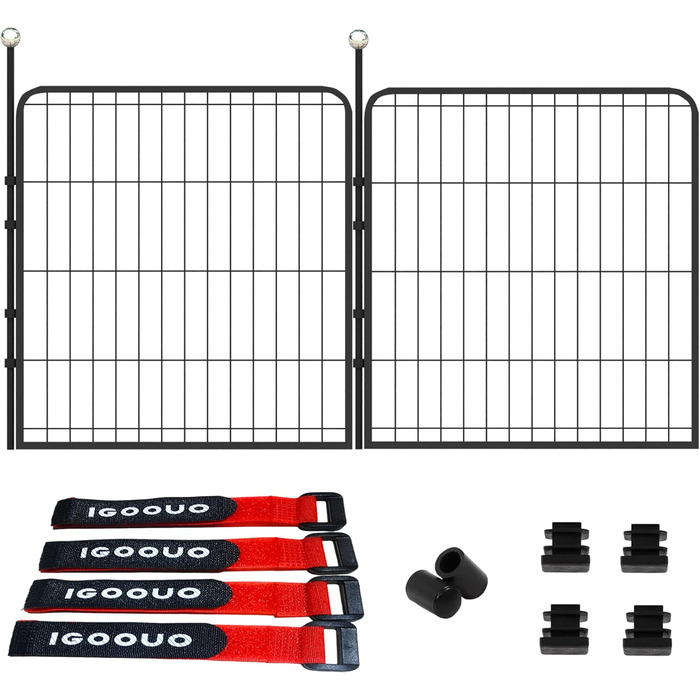 Клітка для собак на 81,3 см, переносний вольєр для собак середніх та великих порід, з нержавіючої сталі, з ременями для перенесення, 2 додаткові пластини