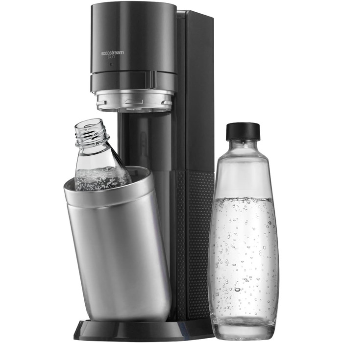 SodaStream DUO: Газова вода вдома | В комплекті: скляна та пластикова пляшка | Колір: Титан