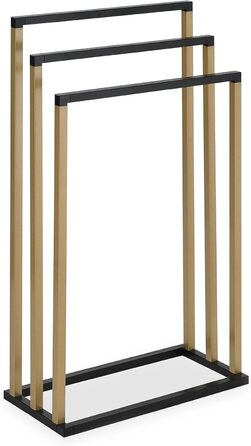 Підставка для рушників KUNO, чорний/золотий, металева, з 3-ма перекладинами, самостійна