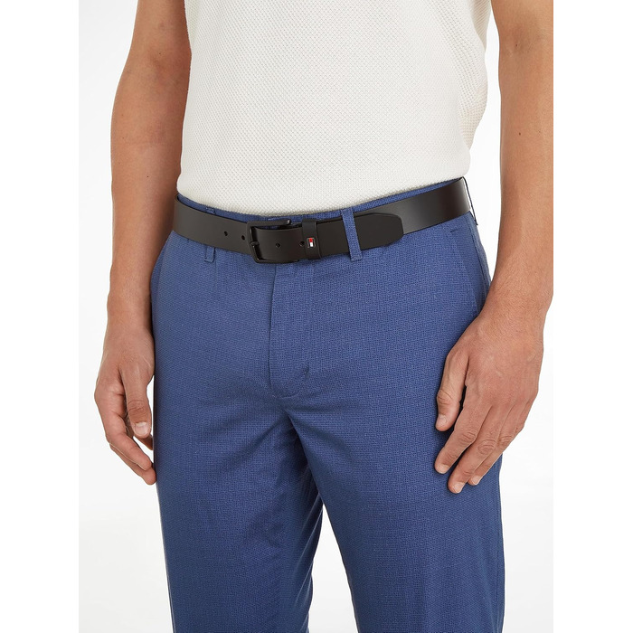 Чоловічий шкіряний ремінь Tommy Hilfiger Denton Matte 3.5, чорний