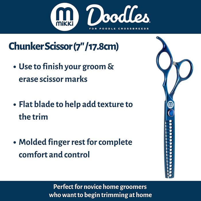 Ножиці Mikki Doodle для грумінгу собак та цуценят, 16,5 см - професійні ножиці для вирівнювання та стрижки шерсті