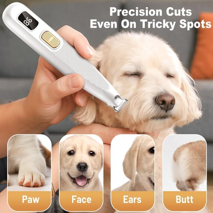 Триммер для лап собак Leise: професійна машинка для стрижки з LED-підсвічуванням, водонепроникний, USB-зарядка, для собак та котів