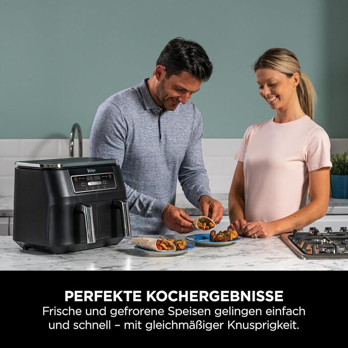 Фритюрниця повітряна Ninja Foodi Dual Zone AF200EU, 7.6 л, 2 відсіки, 4-в-1, без олії, з антипригарним покриттям