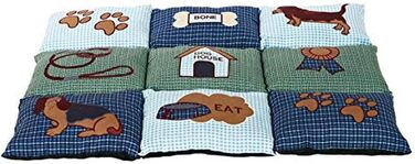 Килимок для собак Trixie Patchwork, 80 x 55 см, блакитний/зелений, стеганий, розмір 10 x 51 x 51 см