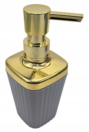 Набір аксесуарів для ванної кімнати та туалету (6 предметів): дозатор, кошик, йоржик — Золотий