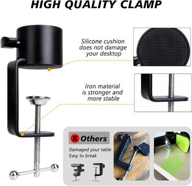 Тримач для мікрофона SUNMON для HyperX QuadCast та інших моделей, регульований, з адаптером 3/8' - 5/8'