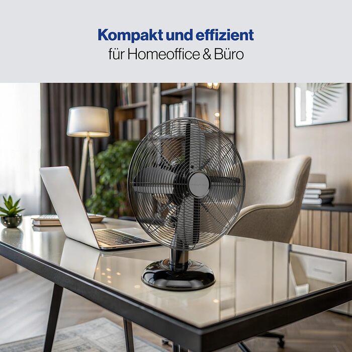 Вентилятор ProfiCare® з поворотом, 35W, Ø 30 см, 3 швидкості, тихий, чорний | PC VL 3063 M