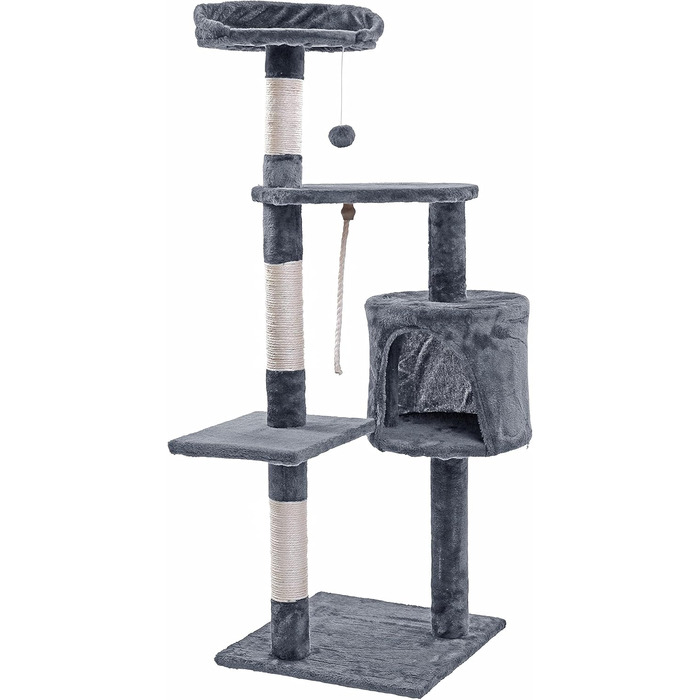 Кігтеточка для котів ESTEXO 112 см, XL, ігровий комплекс, кріпиться до стіни, сірого кольору