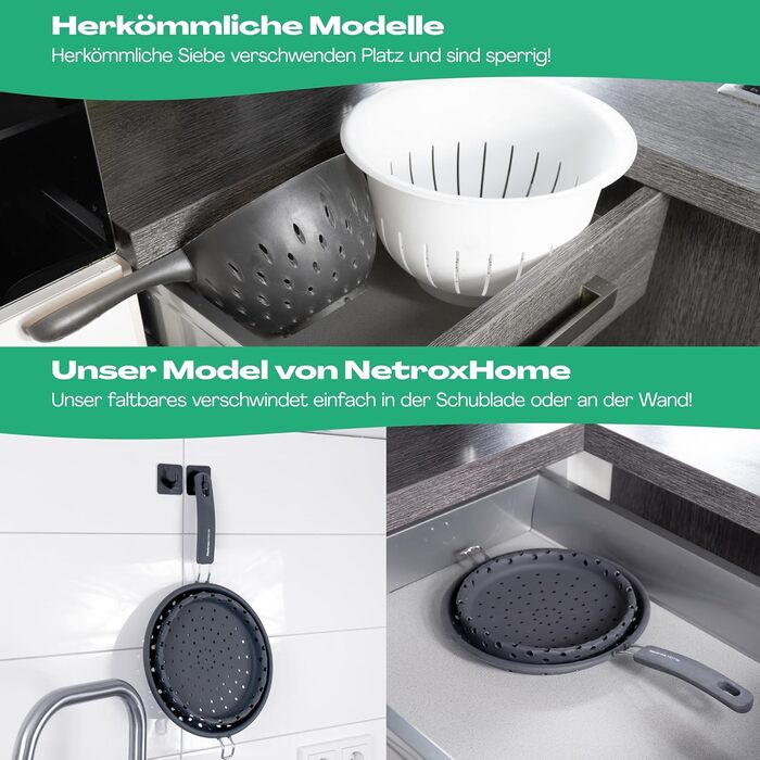 Скрінка для кухні Netrox з силікону, складна, безпечна, для пасти та овочів