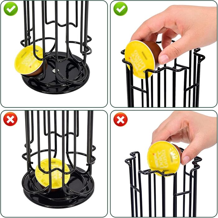 Тримач для капсул YUTUY на 32 шт. Обертовий стенд для капсул кави, чорний