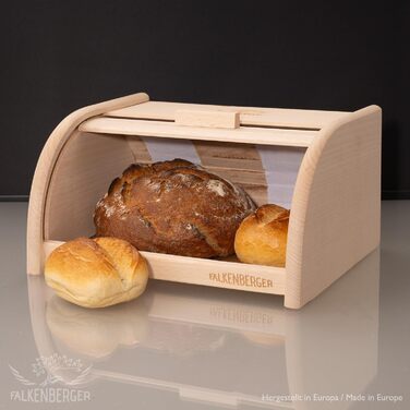 Бротоксина з бука, 32x25x16 см, з роликовим кришкою, ручна робота, натуральне дерево