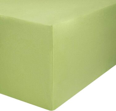 AVANTGARDE Fitted Sheet 140x200cm - 160x220 cm - also suitable for box spring bed & waterbed Premium fitted sheet 100% cotton jersey - approx. 170g/m² - high rib - ÖKO TEX (08 Light Green)