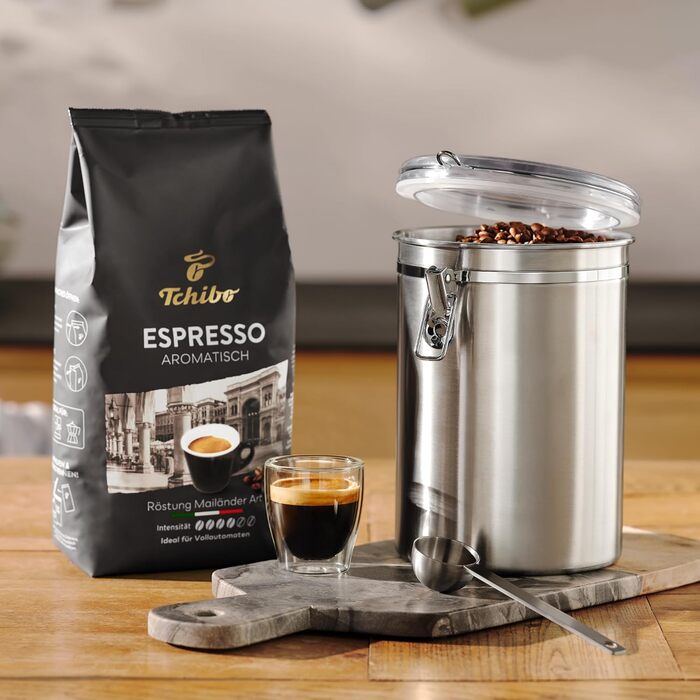 Кава Tchibo Aromadose, дозатор для кави, 500г, нержавіюча сталь, герметична упаковка