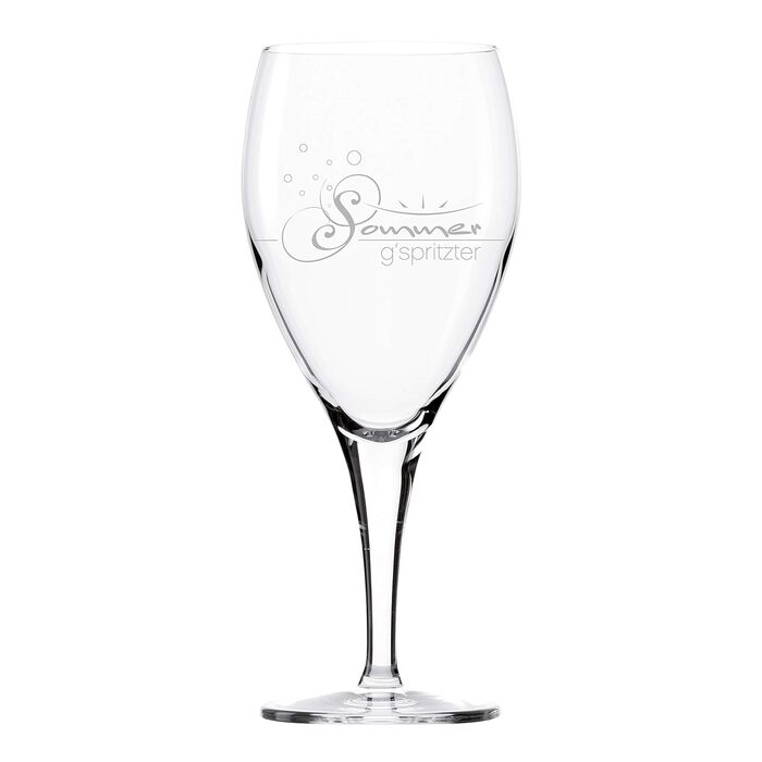ilios Wine Glass Spritzer, 0.36 l with 1/8 + 1/4 graduation marking, (6 x 360ml), 6-pack, Clear