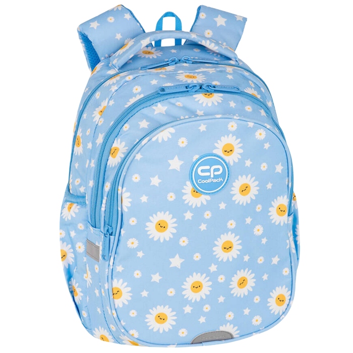 Шкільний багатокамерний рюкзак CoolPack (білий, синій, жовтий), 21 л