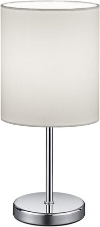 Стійлова лампа Reality Leuchten Jerry R50491011, металева, нікель матовий, тканинний абажур, цоколь E14