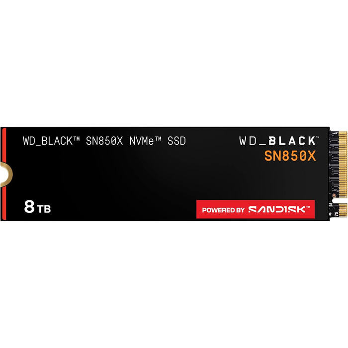 SSD WD_BLACK SN850X 8TB NVMe PCIe Gen4 - ігровий накопичувач, 7300 МБ/с читання, 6300 МБ/с запис
