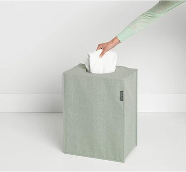 Brabantia - Laundry Bag - Quick-Drop Opening - Robust Textile Bag - Space-Saving - The lid folds out into handles - Easy emptying - Green - 55 L - 29.5 x 54.0 x 50.5 cm