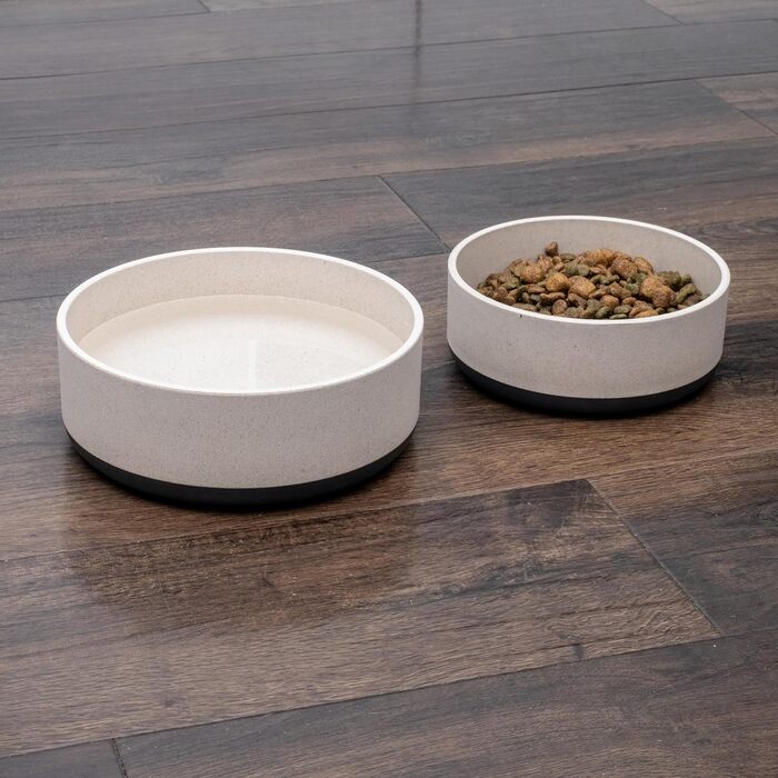 Bamboo & Rubber Dog Bowl - Titan Fuzzl, 22cm, Anti-Slip, Eco-Friendly, Antibacterial, Large 2.5L