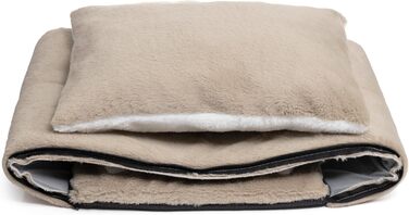 Hollypet Cat Bed, Small Dog Bed, 2-in-1 Foldable Plush Pet Bed for Cats & Small Dogs, Cozy and Soft Pet Cave Bed for Indoor Outdoor, Light Brown
