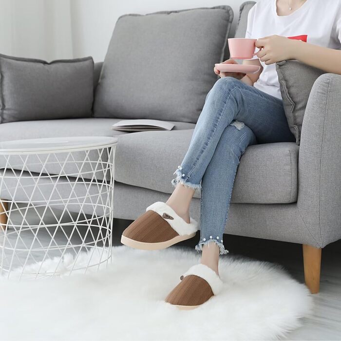 Домашні тапочки для жінок NineCiFun з меморі-піною, пухнасті, для дому та вулиці, антиковзкі, з теплим плюшевим підкладкою, сірі (світло-сірі) (38/39 EU, Коричневий)