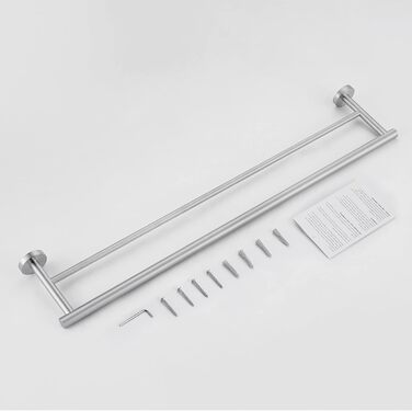 Тримач для рушників KES, подвійний, з нержавіючої сталі SUS304, 60 см, настінний, A2001S60