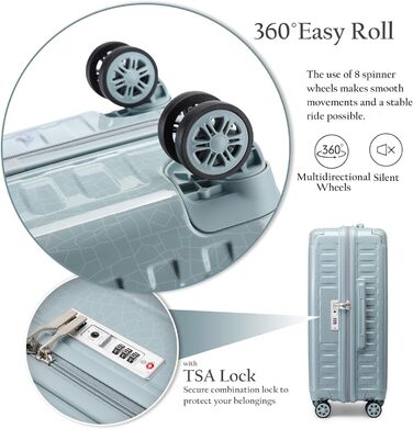 Набір валіз Sea Choice Guanyao (сірий) 4 шт. з TSA-замком: M-L-XL (55/65/75 см) з косметичкою