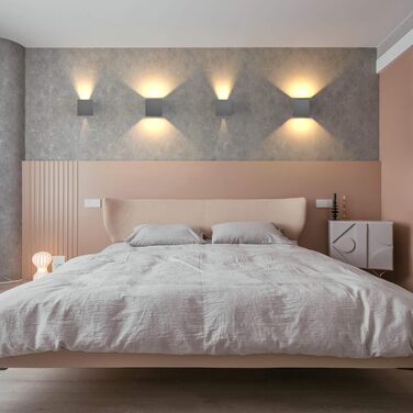 LED-стінні світильники Klighten 2 шт. 12W, регульований світловий промінь, тепле світло 3000K, IP65, для дому та саду, антрацит