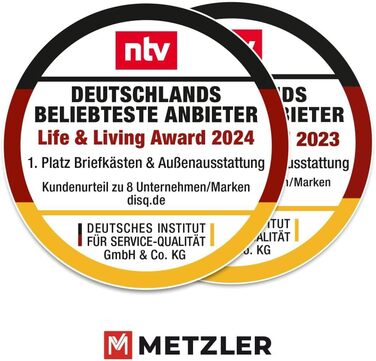 Поштова скринька Metzler Hoffmann антрацит RAL 7016 з табличкою для імені та відділенням для газет - настінна металева порошково-пофарбована, стійка до погодних умов