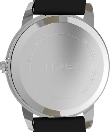 Жіночий наручний годинник Timex Easy Reader, 25 мм, зі сріблястим корпусом та чорним шкіряним ремінцем