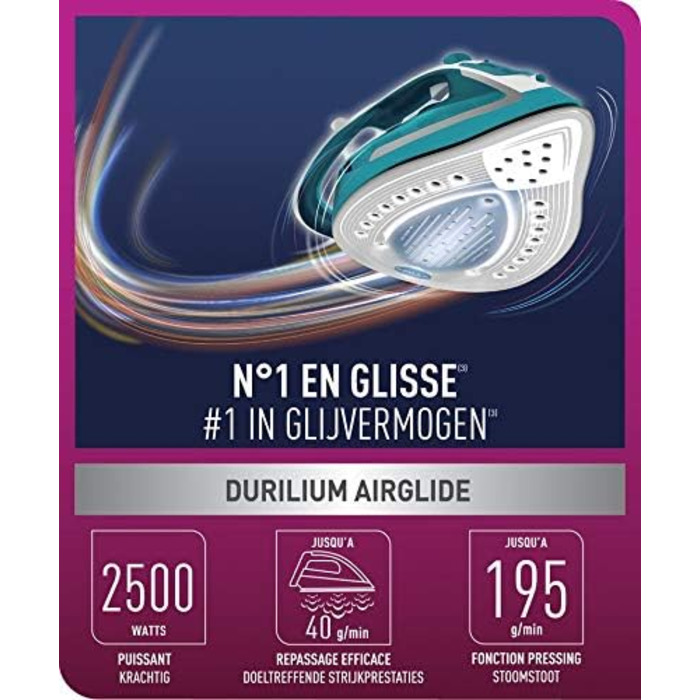 Праска відпарювач Easygliss Plus FV5719C0, турквіс, 195 г/хв