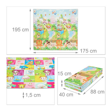 Relaxdays Foldable Play Mat Safari