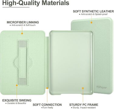 Чохол для електронних читалок Tolino Shine/Clara Colour/Kobo Clara Colour з підставкою та петлею, зелений (Agave Grün)