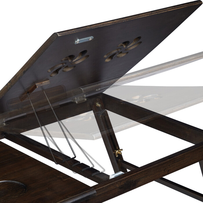 Relaxdays Bamboo Laptop Table, Dark Brown