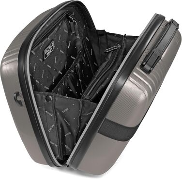 Набір пластикових валіз REDOLZ з косметичкою, 4 предмети, Coffee Grey Metallic
