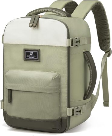 LOVEVOOK Рюкзак ручної поклажі для жінок, великий дорожній рюкзак, 45L, рюкзак-валіза ручної поклажі, рюкзак для ноутбука 17,3 дюйма, рюкзак для подорожей, вихідних, ділових поїздок, ручна поклажа (1-бежевий, 40x30x20 см)