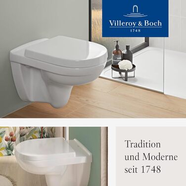 Сидіння для унітаза Villeroy & Boch O.novo з мікроліфтом (м'яке закриття), Duroplast, D-подібне, колір білий альпійський глянець