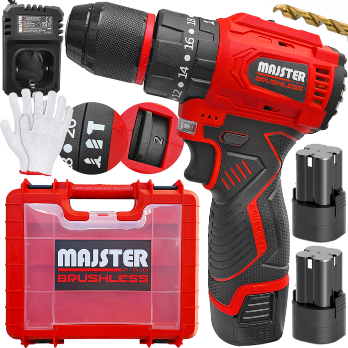 Акумуляторний шурупокрут Majster Pro 18 V, безщітковий, з ударом